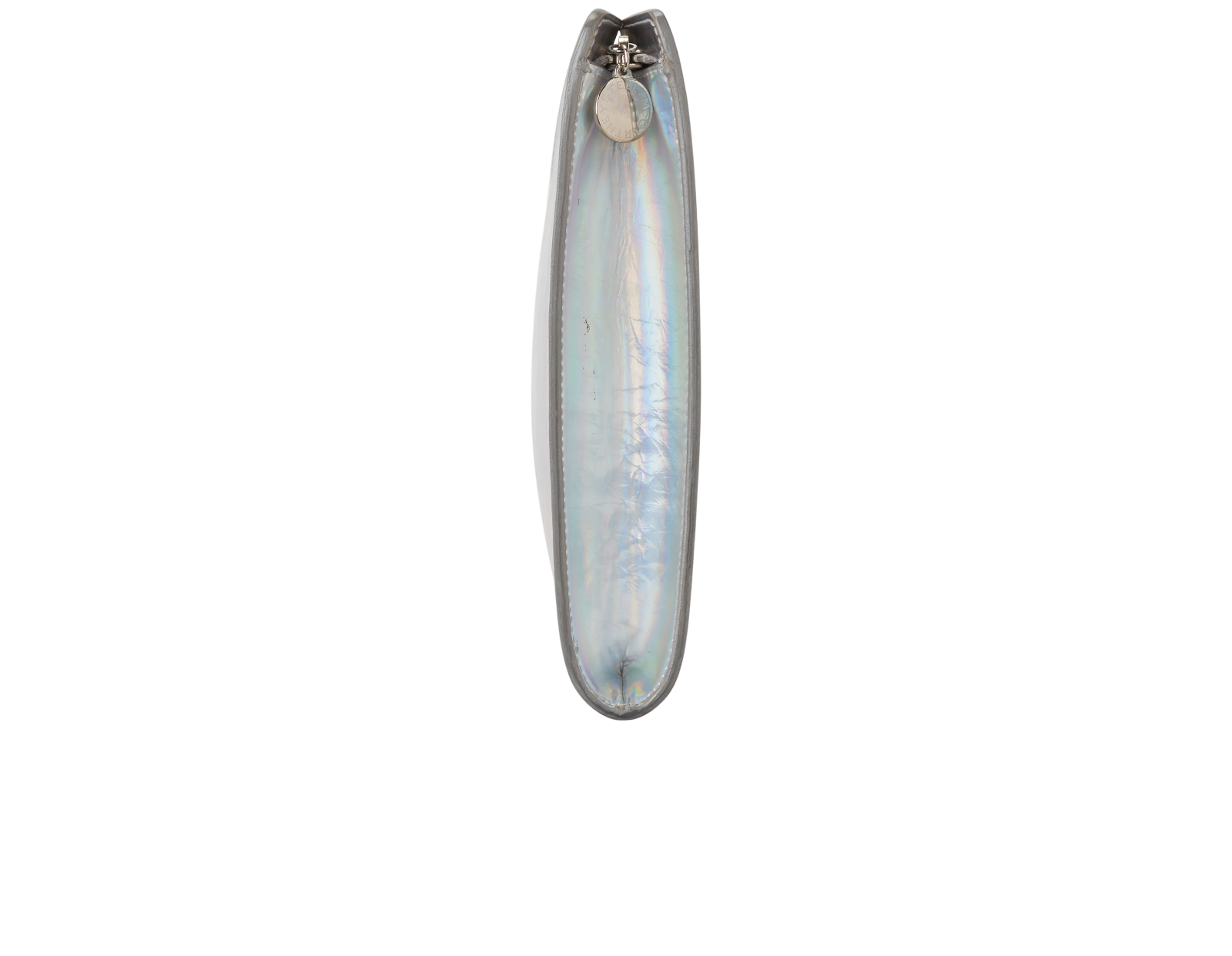 Holographic Large Clutch, &pound;210, Handbags, Silver, Leather, Side view